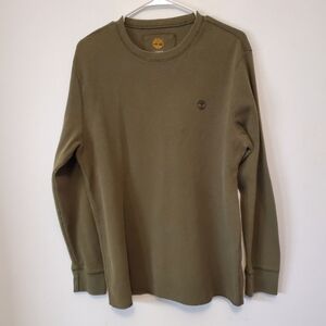 Timberland hunter green waffle knit shirt size large